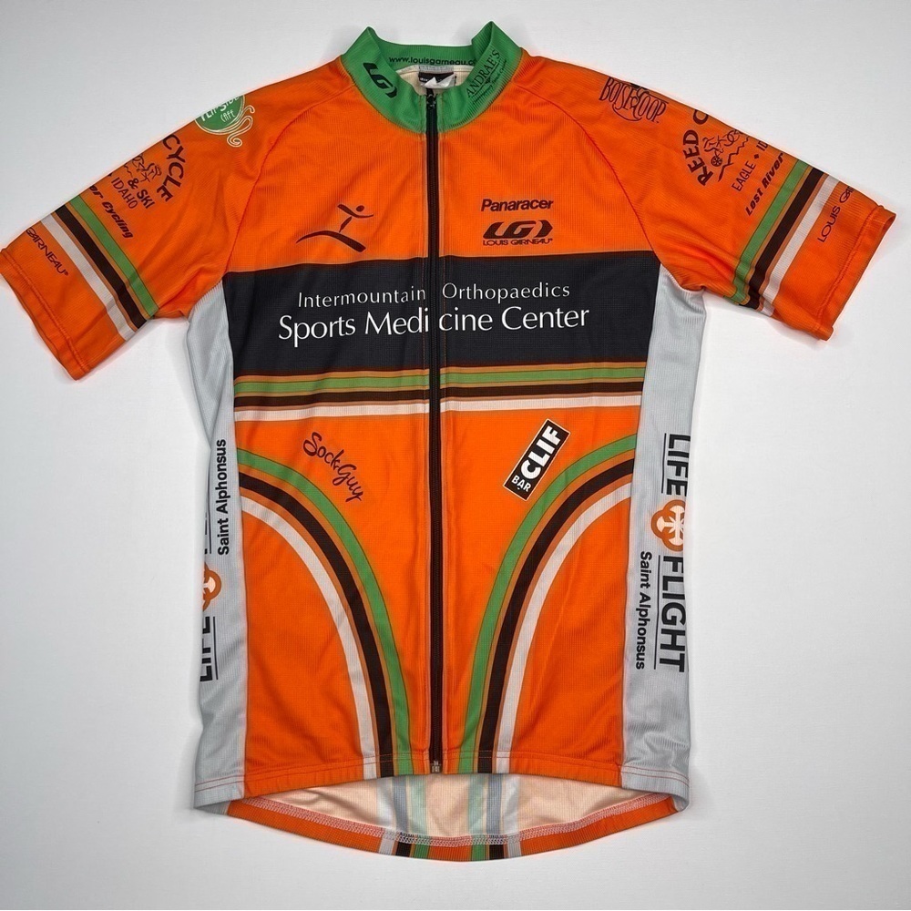 Louis Garneau Cycling Jersey Short Sleeve Full Zip Pockets Summer Orange Unisex